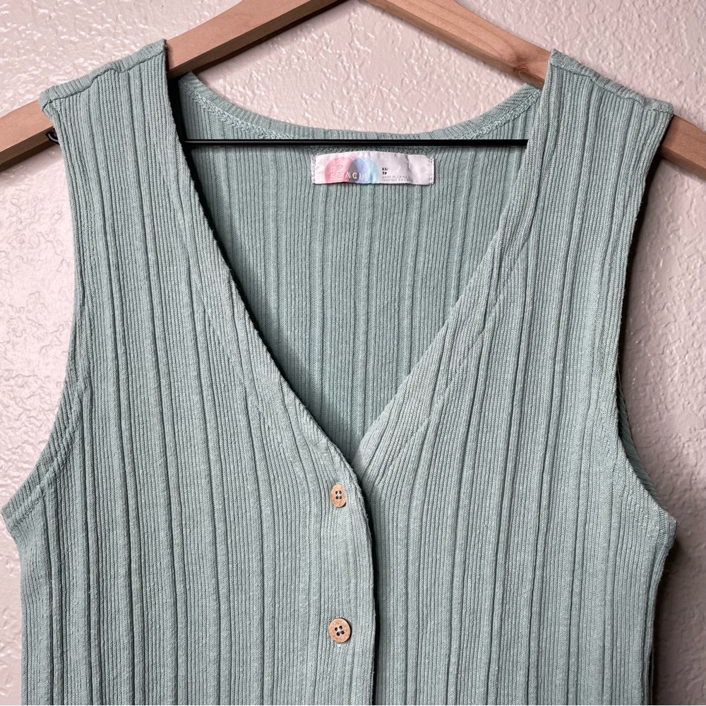 Free People Dana Knit Tank Top Button Vest FP Beach Boho - Picture 4 of 11
